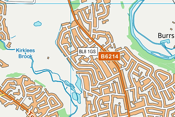 BL8 1GS map - OS VectorMap District (Ordnance Survey)