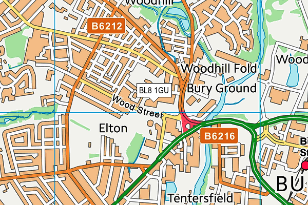 BL8 1GU map - OS VectorMap District (Ordnance Survey)