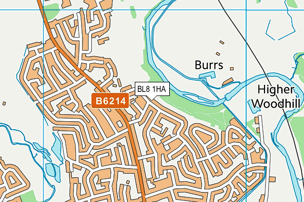 BL8 1HA map - OS VectorMap District (Ordnance Survey)