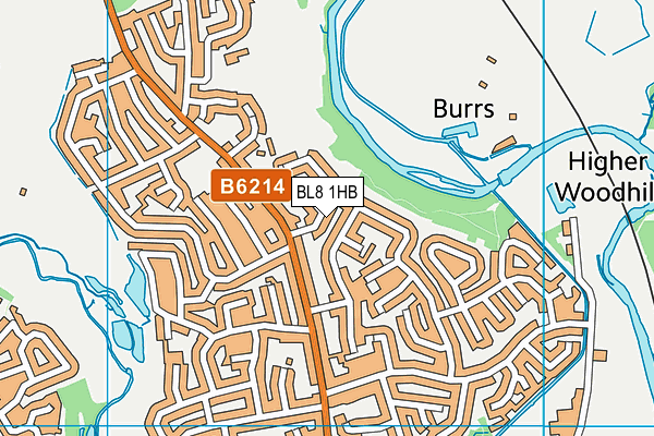 BL8 1HB map - OS VectorMap District (Ordnance Survey)