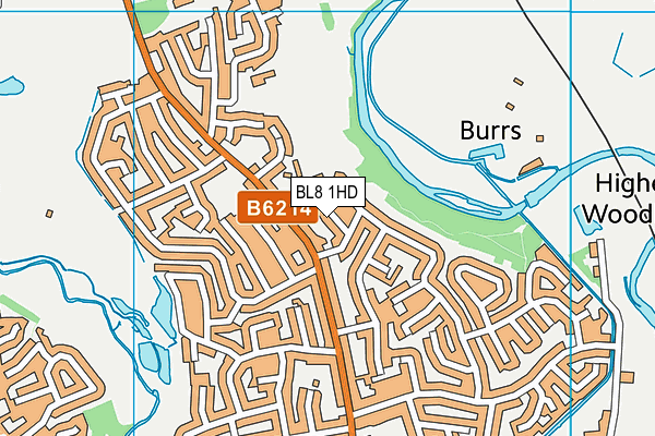BL8 1HD map - OS VectorMap District (Ordnance Survey)