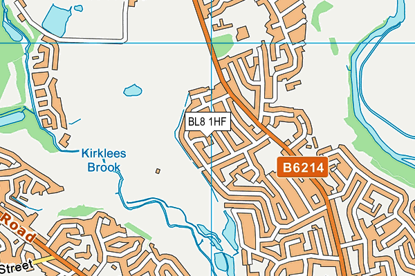BL8 1HF map - OS VectorMap District (Ordnance Survey)