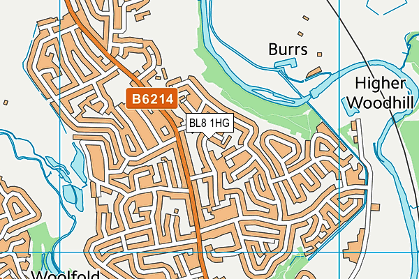 BL8 1HG map - OS VectorMap District (Ordnance Survey)