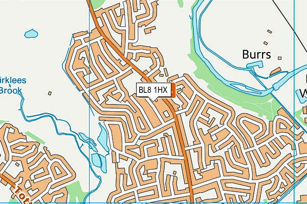 BL8 1HX map - OS VectorMap District (Ordnance Survey)