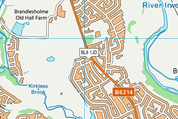 BL8 1JD map - OS VectorMap District (Ordnance Survey)