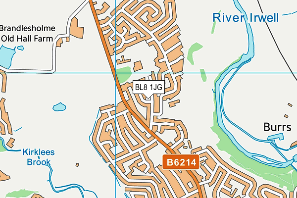 BL8 1JG map - OS VectorMap District (Ordnance Survey)