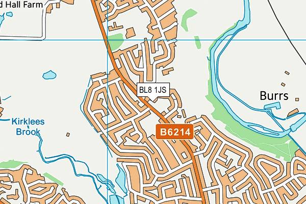 BL8 1JS map - OS VectorMap District (Ordnance Survey)