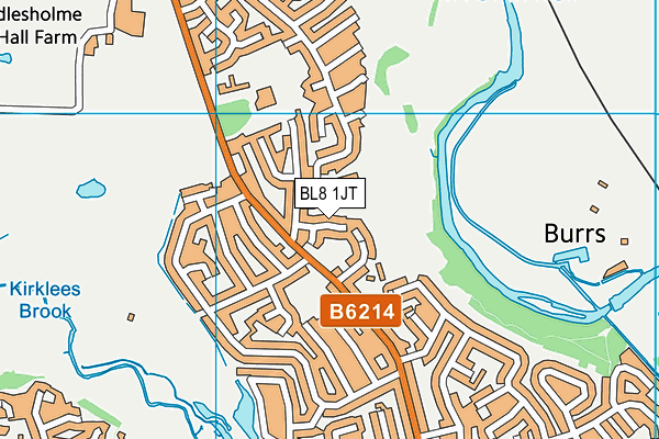 BL8 1JT map - OS VectorMap District (Ordnance Survey)