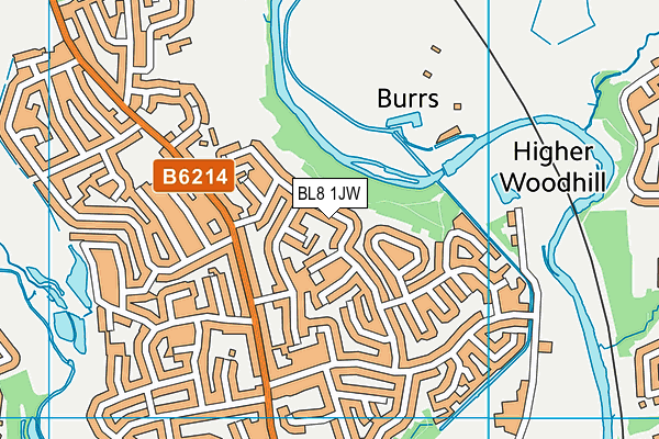 BL8 1JW map - OS VectorMap District (Ordnance Survey)