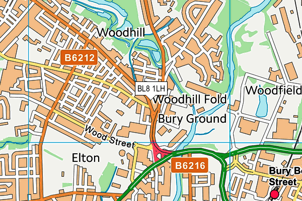 BL8 1LH map - OS VectorMap District (Ordnance Survey)