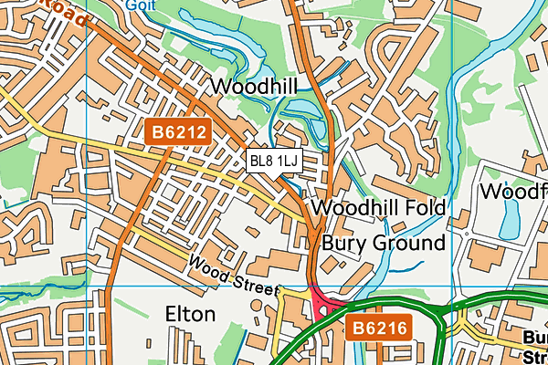 BL8 1LJ map - OS VectorMap District (Ordnance Survey)