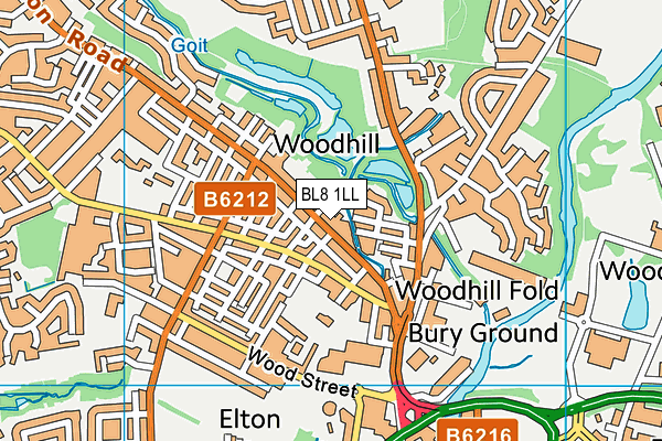 BL8 1LL map - OS VectorMap District (Ordnance Survey)