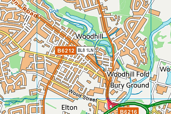 BL8 1LN map - OS VectorMap District (Ordnance Survey)