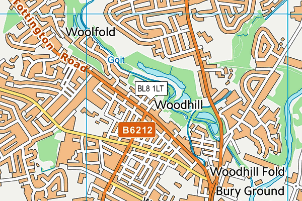 BL8 1LT map - OS VectorMap District (Ordnance Survey)