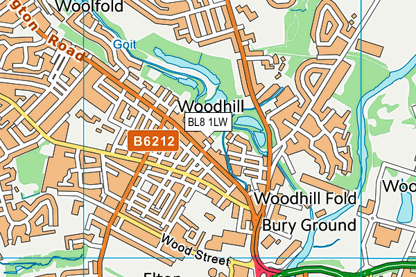 BL8 1LW map - OS VectorMap District (Ordnance Survey)