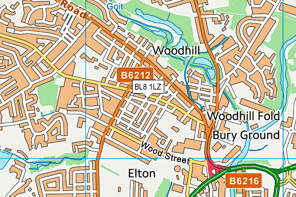 BL8 1LZ map - OS VectorMap District (Ordnance Survey)