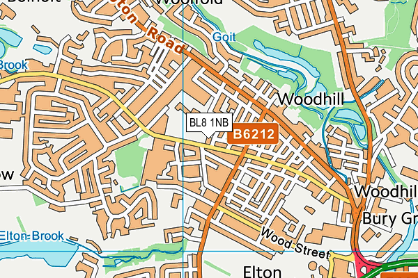 BL8 1NB map - OS VectorMap District (Ordnance Survey)