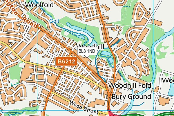 BL8 1ND map - OS VectorMap District (Ordnance Survey)