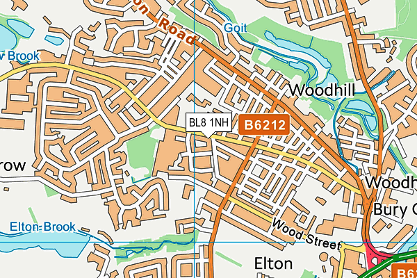 BL8 1NH map - OS VectorMap District (Ordnance Survey)