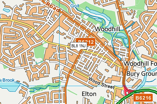 BL8 1NJ map - OS VectorMap District (Ordnance Survey)