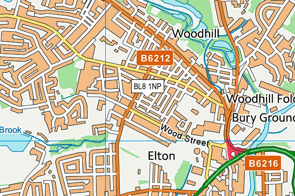 BL8 1NP map - OS VectorMap District (Ordnance Survey)