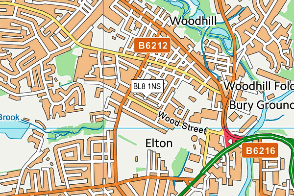 BL8 1NS map - OS VectorMap District (Ordnance Survey)