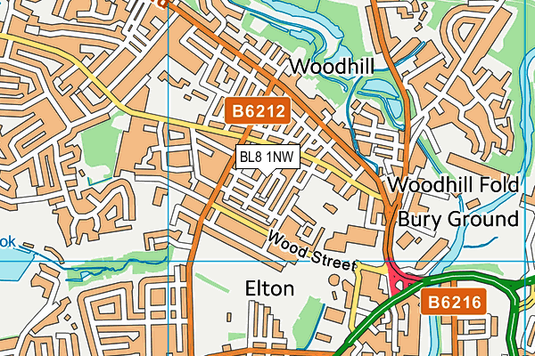 BL8 1NW map - OS VectorMap District (Ordnance Survey)