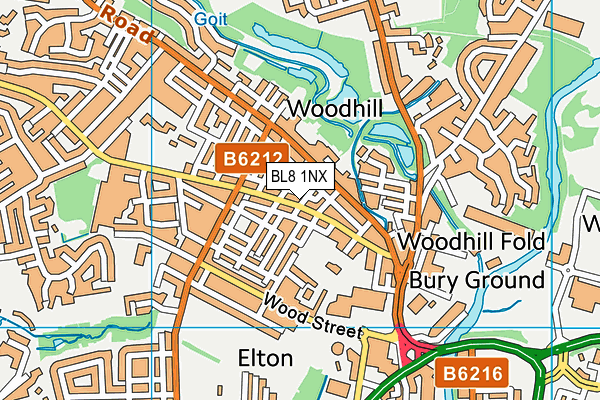 BL8 1NX map - OS VectorMap District (Ordnance Survey)