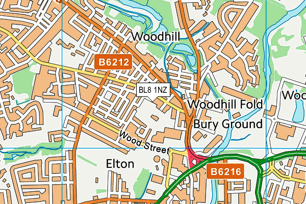 BL8 1NZ map - OS VectorMap District (Ordnance Survey)