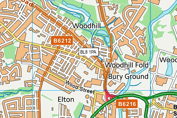 BL8 1PA map - OS VectorMap District (Ordnance Survey)