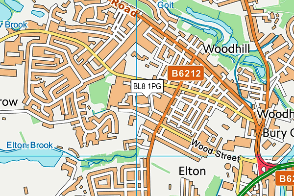 BL8 1PG map - OS VectorMap District (Ordnance Survey)