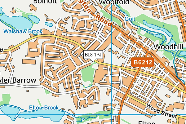 BL8 1PJ map - OS VectorMap District (Ordnance Survey)
