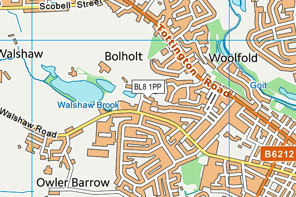 BL8 1PP map - OS VectorMap District (Ordnance Survey)