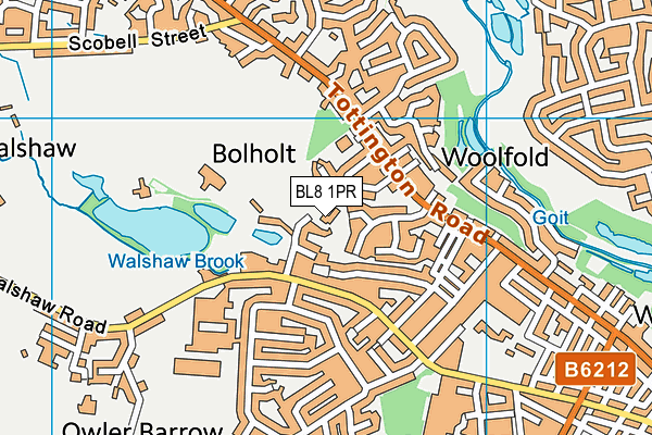 BL8 1PR map - OS VectorMap District (Ordnance Survey)