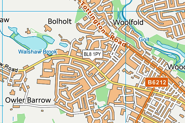 BL8 1PY map - OS VectorMap District (Ordnance Survey)