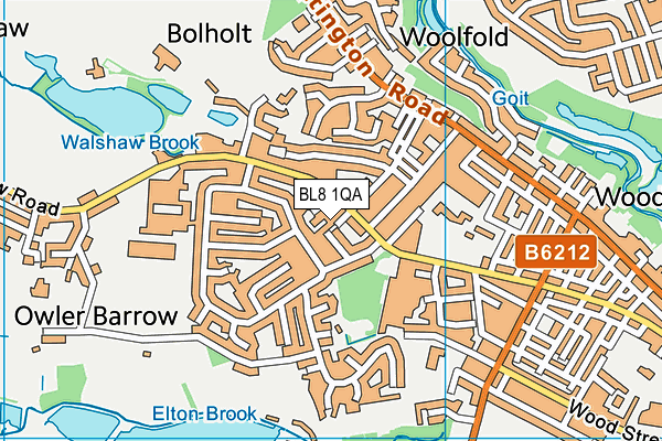 BL8 1QA map - OS VectorMap District (Ordnance Survey)