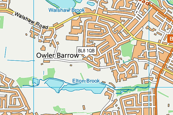 BL8 1QB map - OS VectorMap District (Ordnance Survey)