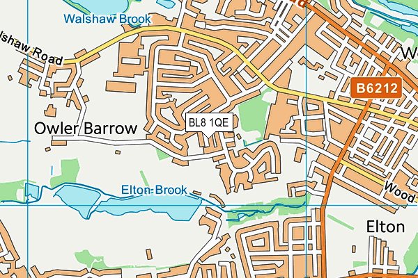 BL8 1QE map - OS VectorMap District (Ordnance Survey)
