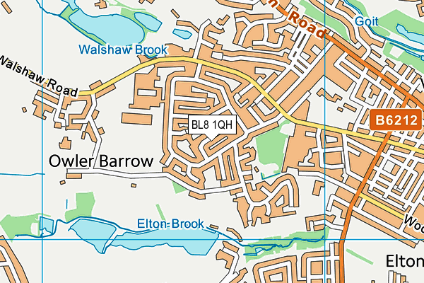 BL8 1QH map - OS VectorMap District (Ordnance Survey)