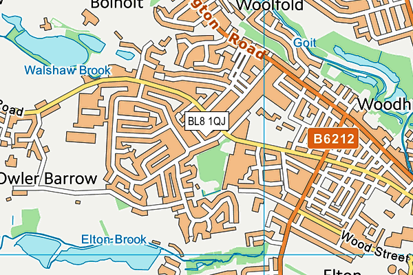 BL8 1QJ map - OS VectorMap District (Ordnance Survey)
