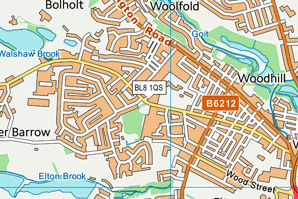 BL8 1QS map - OS VectorMap District (Ordnance Survey)