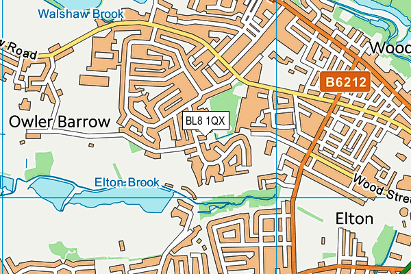 BL8 1QX map - OS VectorMap District (Ordnance Survey)