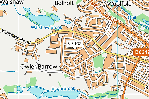 BL8 1QZ map - OS VectorMap District (Ordnance Survey)