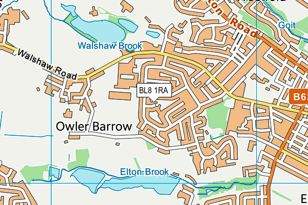 BL8 1RA map - OS VectorMap District (Ordnance Survey)