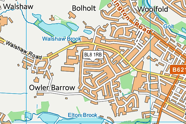 BL8 1RB map - OS VectorMap District (Ordnance Survey)