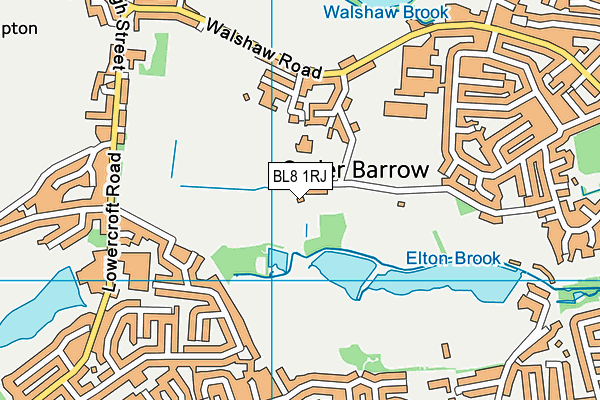 BL8 1RJ map - OS VectorMap District (Ordnance Survey)