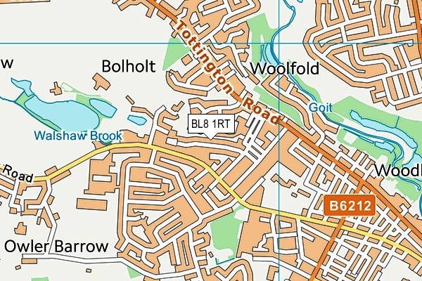 BL8 1RT map - OS VectorMap District (Ordnance Survey)