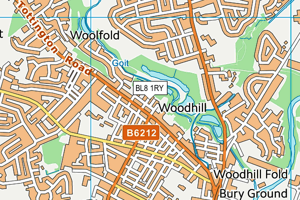 BL8 1RY map - OS VectorMap District (Ordnance Survey)