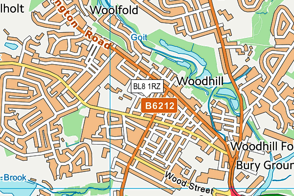 BL8 1RZ map - OS VectorMap District (Ordnance Survey)