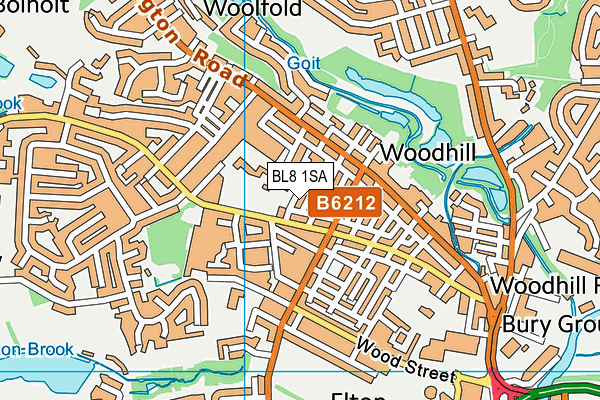 BL8 1SA map - OS VectorMap District (Ordnance Survey)